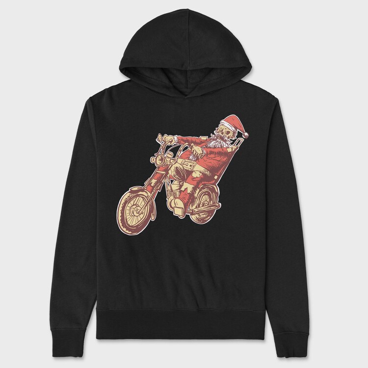 Hanorac Barbati (Unisex), Santa Motorbike