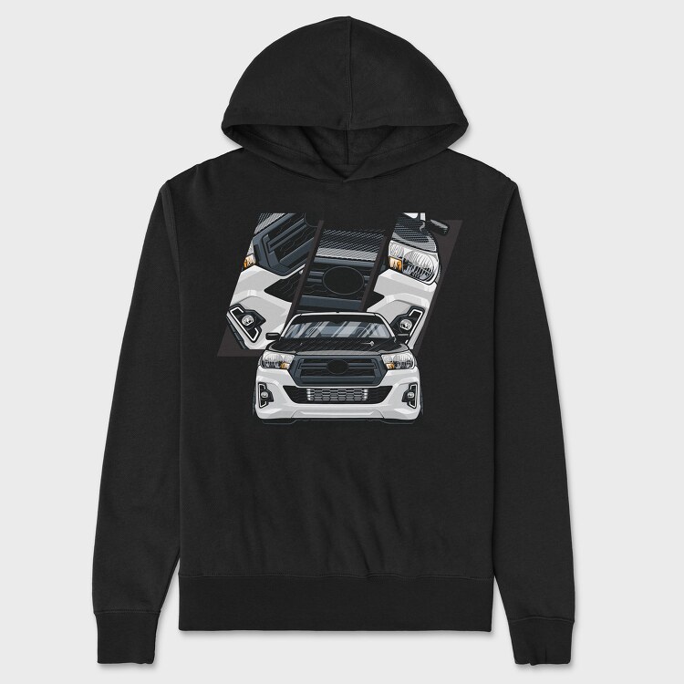 Subaru White Car, Hanorac Oversize Barbati (Unisex)