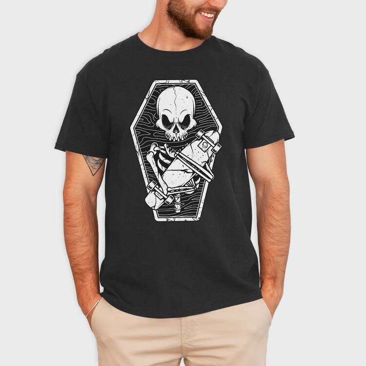 Skull Coffin Cross, Tricou Barbati (Unisex)