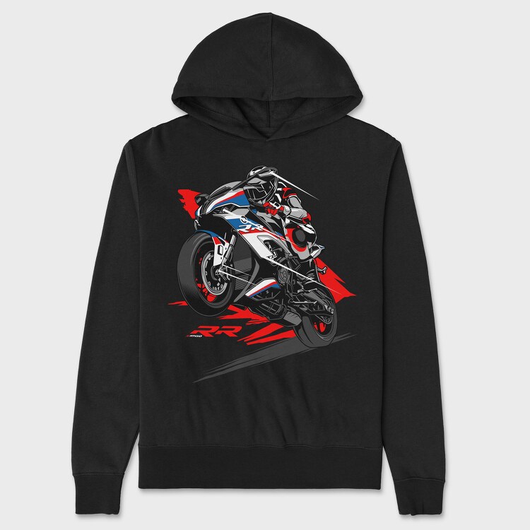 BMW S1000RR Wheelie, Hanorac Oversize Barbati (Unisex)