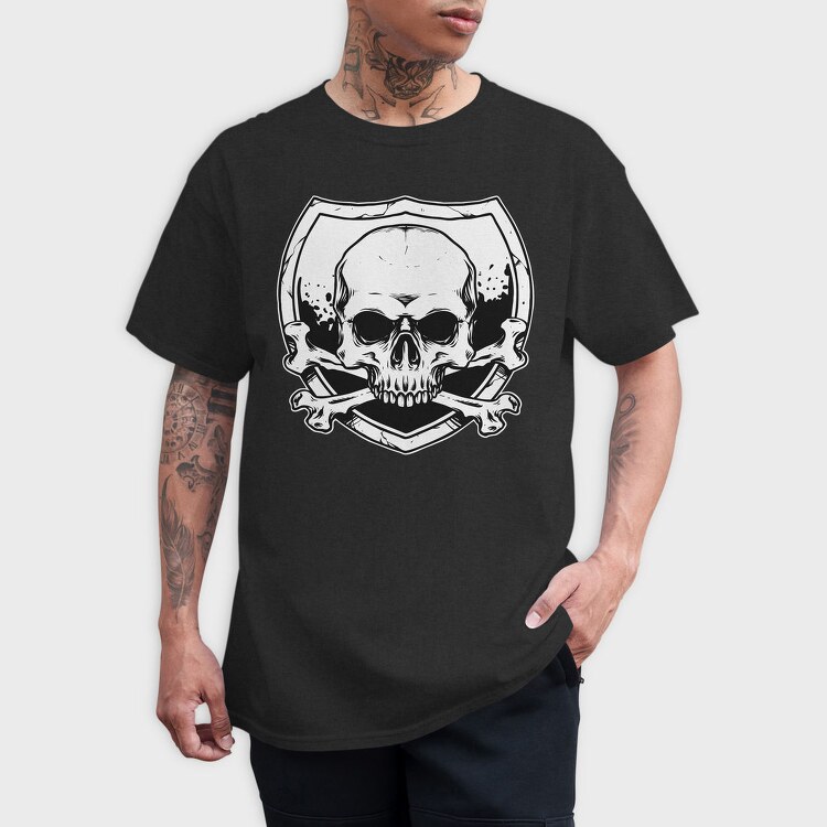 Skull Crossbones Shield, Tricou Barbati (Unisex)