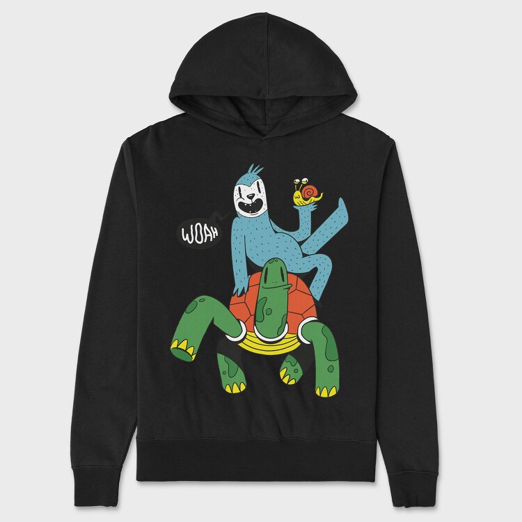 Sloth Turtle Snail, Hanorac Oversize Barbati (Unisex)