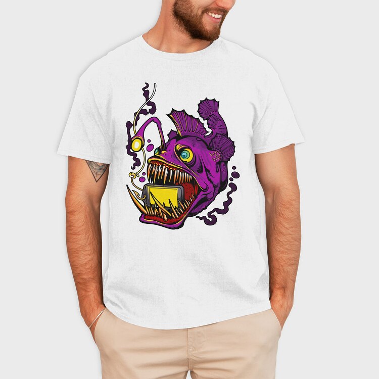 Angler Fish Glow, Tricou Barbati (Unisex)