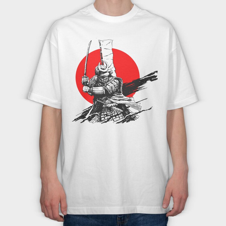 Samurai Warrior Strike, Tricou Oversize Barbati (Unisex)