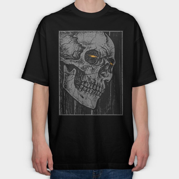 Skull Eyes Glow, Tricou Oversize Barbati (Unisex)