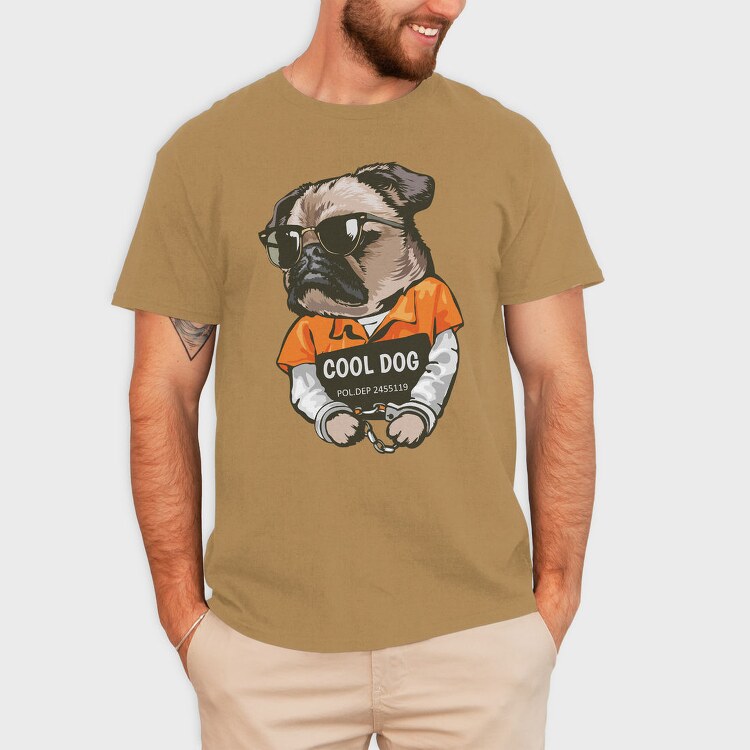 Cool Dog In Cuffs, Tricou Barbati (Unisex)