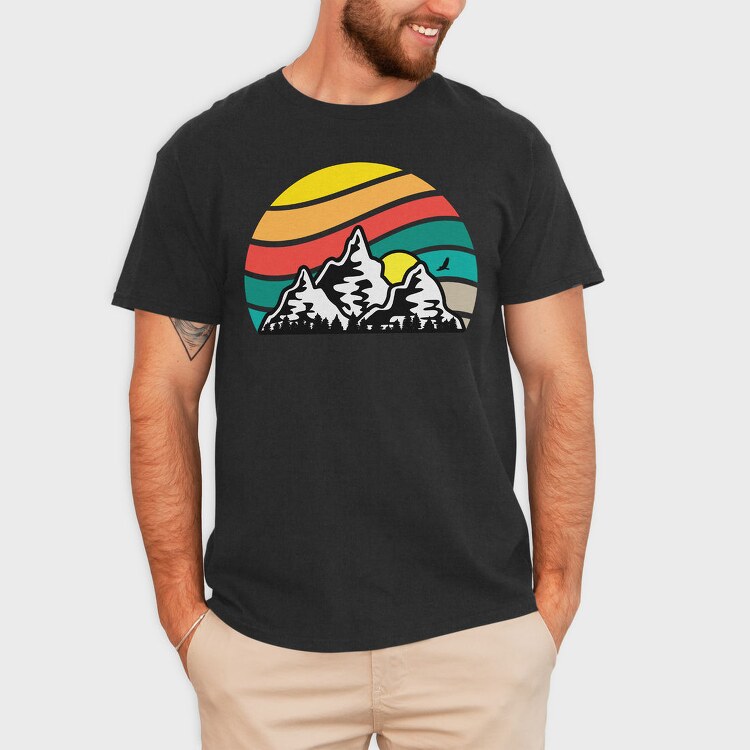 Mountain Sunset, Tricou Barbati (Unisex)