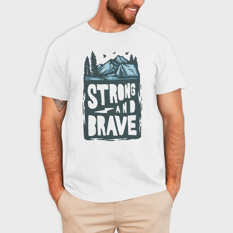Strong And Brave Camp Vibes, Tricou Barbati (Unisex)