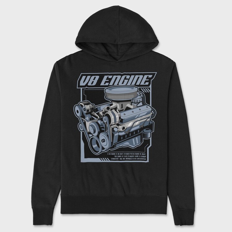 V8 Engine, Hanorac Oversize Barbati (Unisex)