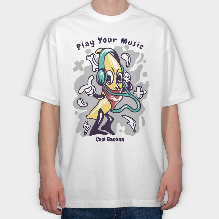 Banana Music Dance, Tricou Oversize Barbati (Unisex)