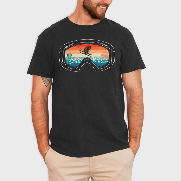 Sunset Ski Goggles, Tricou Barbati (Unisex)