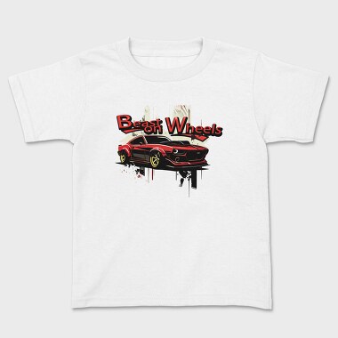 Beast on Wheels Muscle Car, Tricou Copii