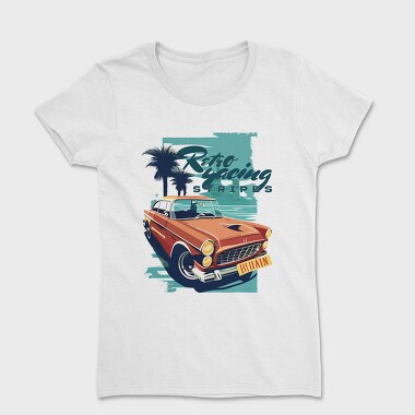 Classic Car Beach Trees, Tricou Femei