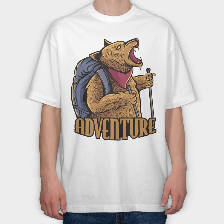 Bear Adventure Hike, Tricou Oversize Barbati (Unisex)