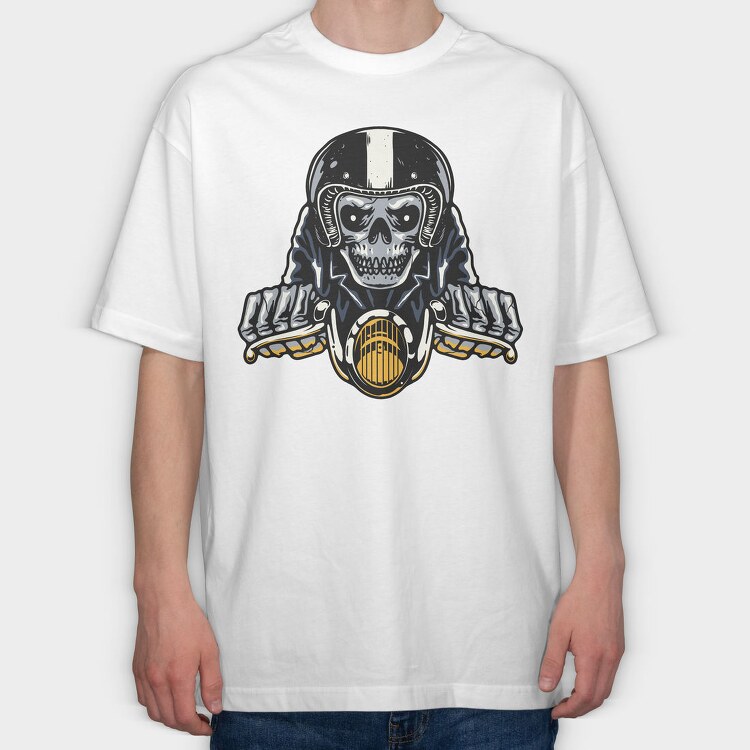 Skull Rider, Tricou Oversize Barbati (Unisex)