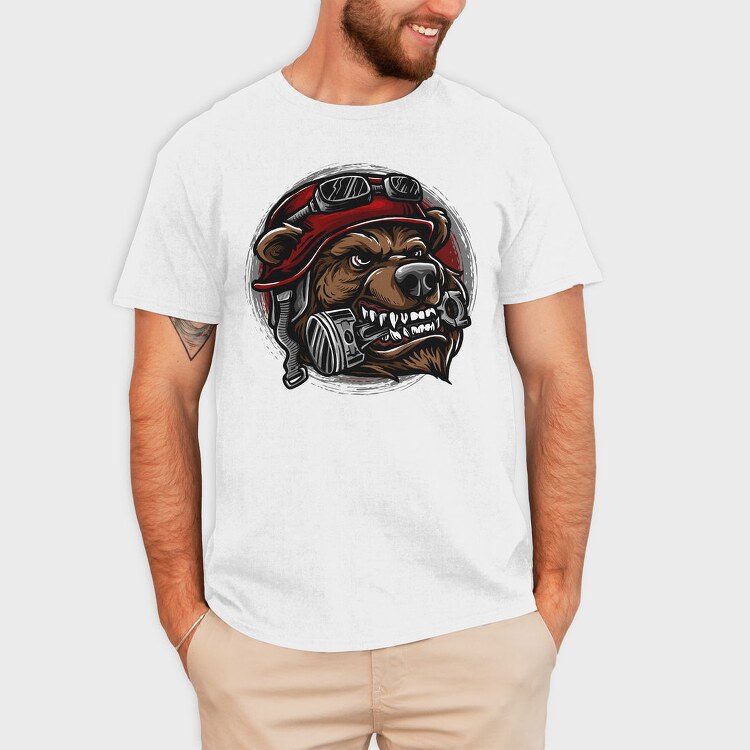 Bear Biker Roar, Tricou Barbati (Unisex)