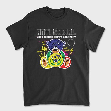 Anti Social Bear, Tricou Barbati (Unisex)