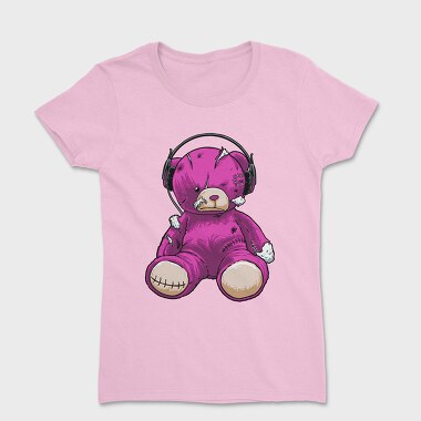 Headphones Pink Bear, Tricou Femei