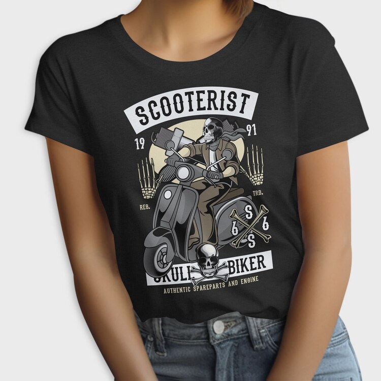 Scooter Biker Skull, Tricou Femei
