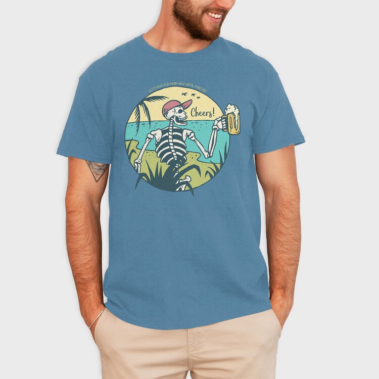 Cheers Skull, Tricou Barbati (Unisex)