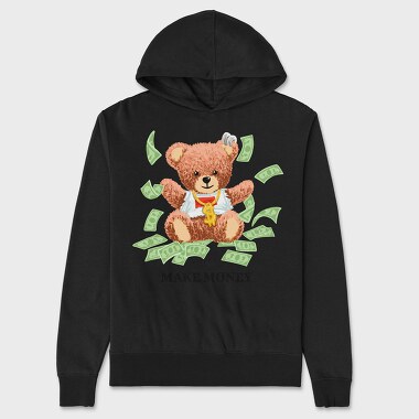 Make Money Bear, Hanorac Oversize Barbati (Unisex)