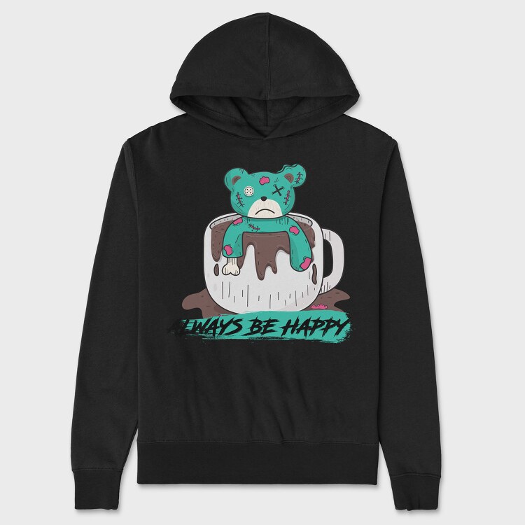 Always Be Happy Bear, Hanorac Oversize Barbati (Unisex)