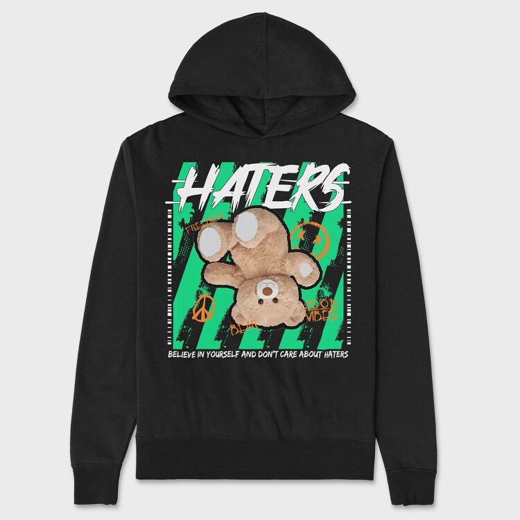 Haters Bear, Hanorac Oversize Barbati (Unisex)