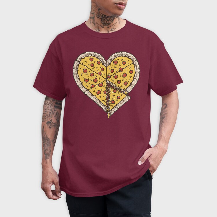 Heart Pizza Slice, Tricou Barbati (Unisex)