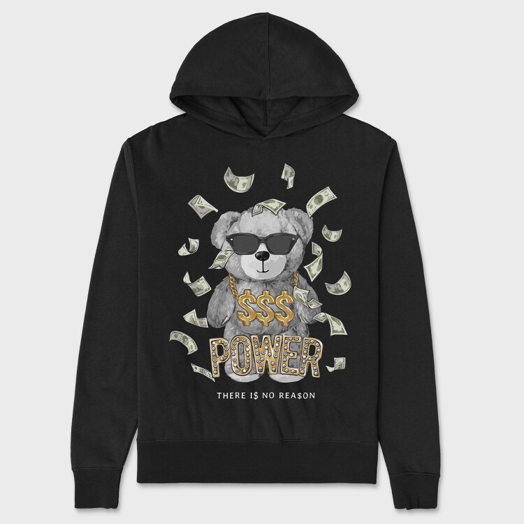 Money Power Bear, Hanorac Oversize Barbati (Unisex)