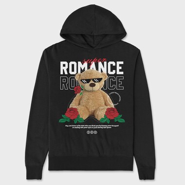 Romance Bear, Hanorac Oversize Barbati (Unisex)