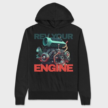 Custom Large Engine Rev Your Engine, Hanorac Oversize Barbati (Unisex)