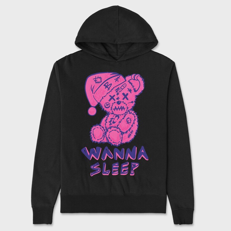 Wanna Sleep Bear, Hanorac Oversize Barbati (Unisex)