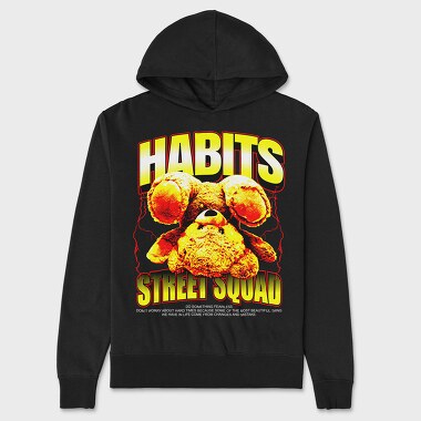 Habits Bear, Hanorac Oversize Barbati (Unisex)