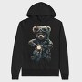 Biker Teddy Bear, Hanorac Oversize Barbati (Unisex)