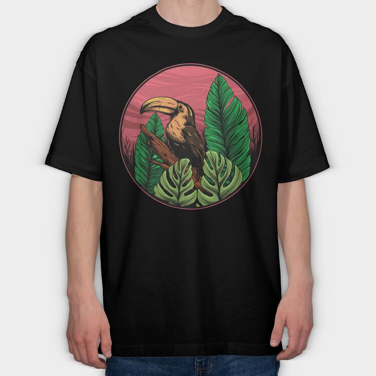 Toucan Jungle, Tricou Oversize Barbati (Unisex)