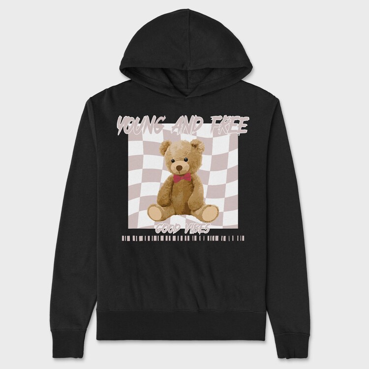 Young and Free Bear, Hanorac Oversize Barbati (Unisex)