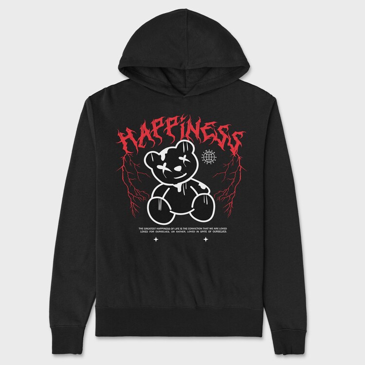 Hapiness Bear, Hanorac Oversize Barbati (Unisex)