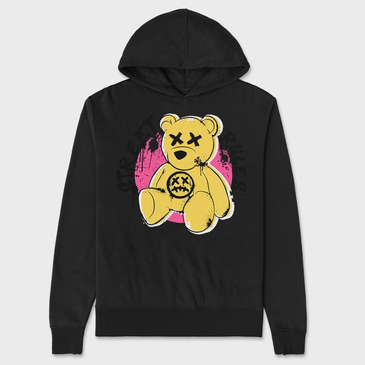 Street Rules Bear, Hanorac Oversize Barbati (Unisex)