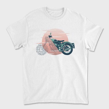 Vintage Geometric Motorbike, Tricou Barbati (Unisex)