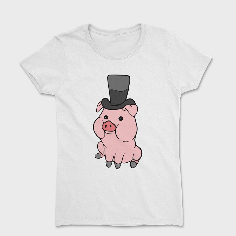 Tricou Femei, Cute Pig Hat