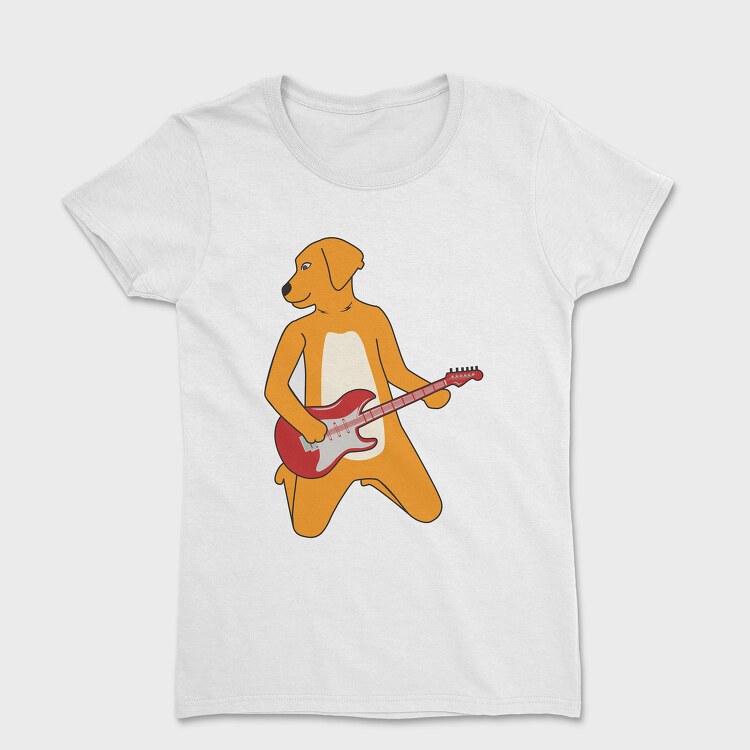 Tricou Femei, Dog Playing Guitar 11