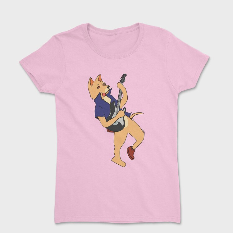 Tricou Femei, Dog Playing Guitar 3