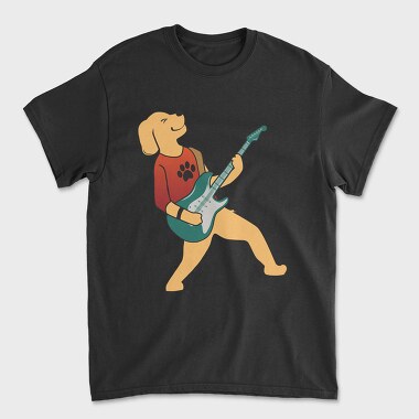 Dog Playing Guitar 4, Tricou Barbati (Unisex)