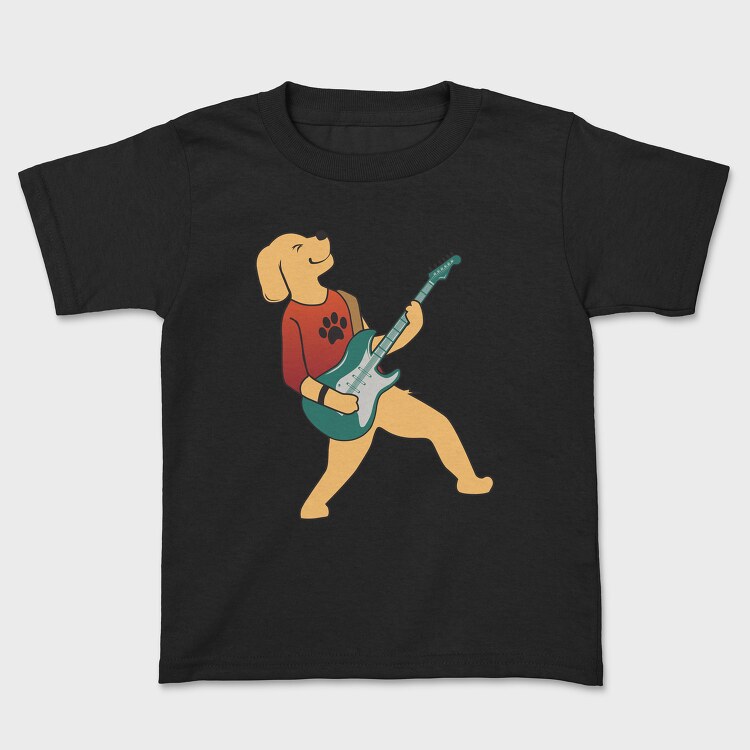 Tricou Copii, Dog Playing Guitar 4