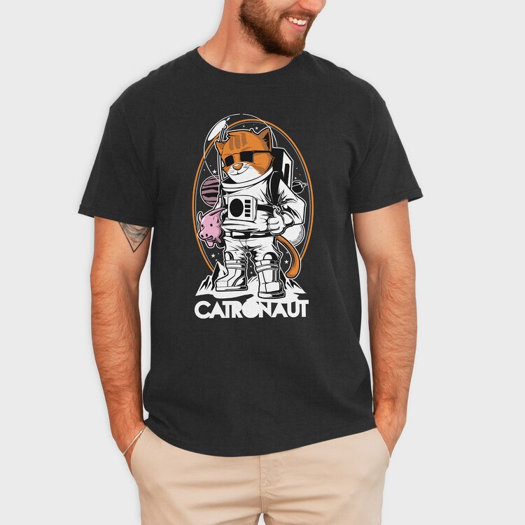 Space Cat Explorer, Tricou Barbati (Unisex)