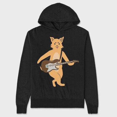 Dog Playing Guitar 13, Hanorac Oversize Barbati (Unisex)