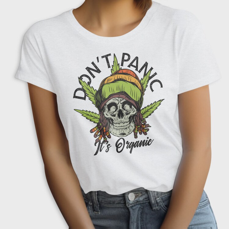Dont Panic Weed Skull, Tricou Femei