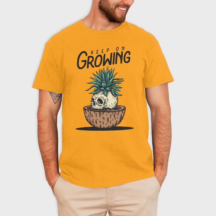 Keep On Growing Skull, Tricou Barbati (Unisex)