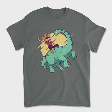 Tricou Barbati (Unisex), Cowboy on Dinosaur