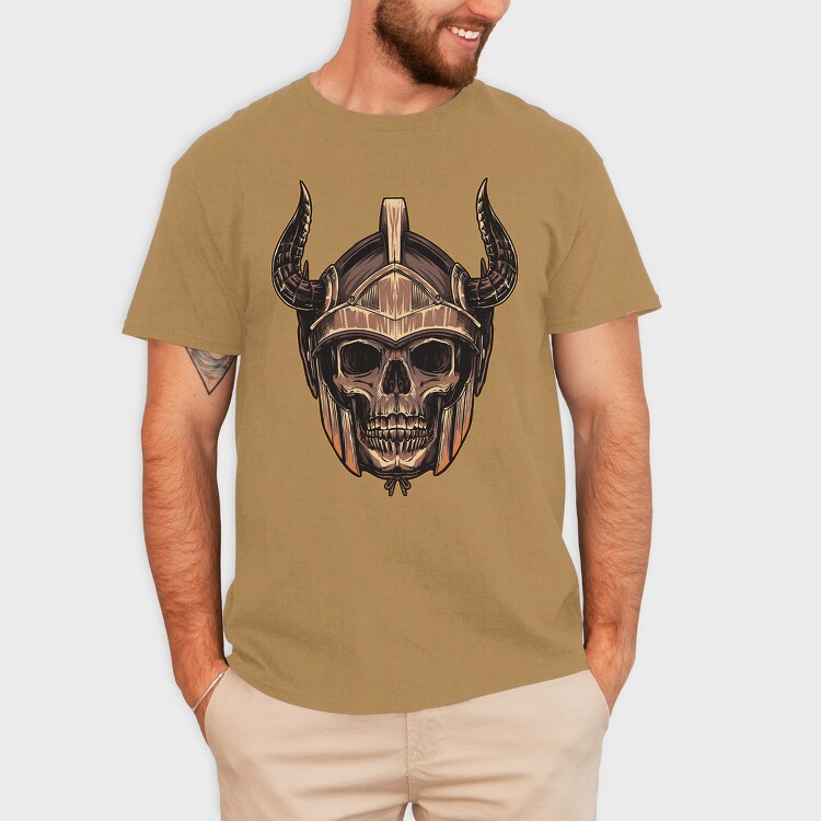 Viking Skull Horns 1, Tricou Barbati (Unisex)